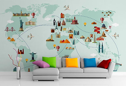 Fototapeta Mapa sveta architektúra 2024